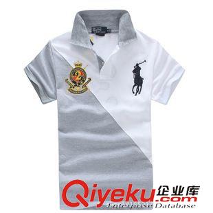 短袖純色POLO衫 品牌精品刺繡hg馬標(biāo) 新款時(shí)尚全棉男裝拼色短袖T恤 廠家直銷