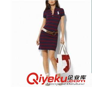 裙子 2015年夏季新款女裝連衣裙 運(yùn)動(dòng)休閑女條紋刺繡中裙 廠家直銷(xiāo)