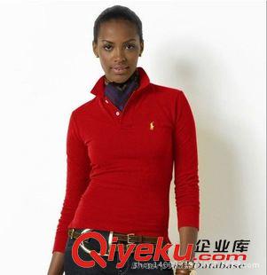 長袖POLO衫 女裝外貿(mào)品牌秋季新款刺繡PL衫 純棉女式翻領(lǐng)長袖T恤批發(fā)