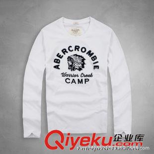 長袖T恤 2015春秋時(shí)尚男裝AF貼布繡長袖T恤 外貿(mào)百搭修身圓領(lǐng)笠衫免費(fèi)代理原始圖片3