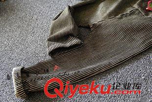 背帶裙、褲/連體褲 麥芽兒童裝2015春新品女童風可愛細條紋肩部系帶哈倫背帶褲 批發原始圖片3