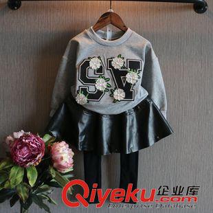 T恤、長短袖/背心 麥芽兒童裝2015韓版女童時(shí)尚SY碎花字母長袖衫衛(wèi)衣T恤原始圖片2