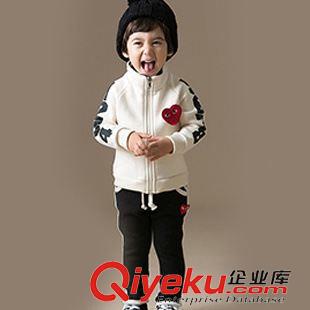 套裝類 2014秋冬款韓版外貿(mào)兒童套裝 純棉加厚棉絨男童套裝 童裝工廠批發(fā)原始圖片2