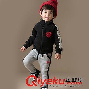 套裝類 2014秋冬款韓版外貿(mào)兒童套裝 純棉加厚棉絨男童套裝 童裝工廠批發(fā)原始圖片3