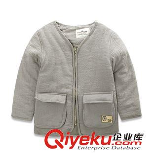 外套/羽絨服/棉衣/夾克/大衣/皮衣 麥芽兒2015冬季兒童裝棉棉套男童和尚領百搭拉鏈棉衣外套批發(fā)原始圖片3