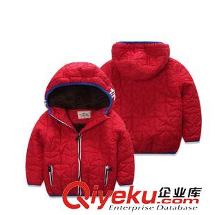 外套/羽絨服/棉衣/夾克/大衣/皮衣 麥芽?jī)?015冬季新品男童裝連帽棉外套兒童五角星保暖防風(fēng)夾棉棉衣