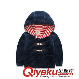 外套/羽絨服/棉衣/夾克/大衣/皮衣 麥芽兒2015冬季新品男童裝韓版連帽棉外套內(nèi)里針織條紋長袖棉上衣原始圖片2