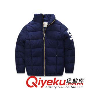 外套/羽絨服/棉衣/夾克/大衣/皮衣 2015冬季新品男童裝三角字母印花棉外套兒童休閑保暖棉衣廠家批發(fā)原始圖片2