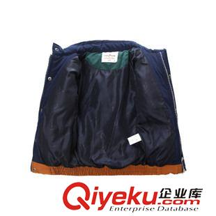 外套/羽絨服/棉衣/夾克/大衣/皮衣 麥芽兒2015冬季新品男童裝三色相拼紐扣棉衣兒童韓版保暖外套批發(fā)