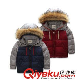 冬款9-16 麥芽兒2015冬季新品男童裝螺紋領拼棉上衣韓版皮袖兒童呢棉衣外套
