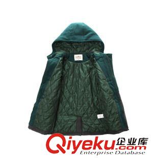 外套/羽絨服/棉衣/夾克/大衣/皮衣 麥芽兒2015冬季新品男童裝連帽雙面呢相拼棉外套兒童帥氣長款棉衣