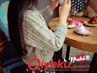 秋款8-24 麥芽兒2015秋裝新款麻花圓領韓國 百搭 灰色兒童毛衣批發原始圖片3