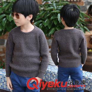 秋款7-10 2015秋季新款男童裝兒童純色羊絨套頭毛衣 百搭男童毛衣批發(fā)原始圖片2
