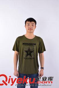 軍訓(xùn)用品 【熱賣】軍綠戶外小衫 夏季短袖圓領(lǐng)T恤工裝 軍綠印花半袖軍迷T恤