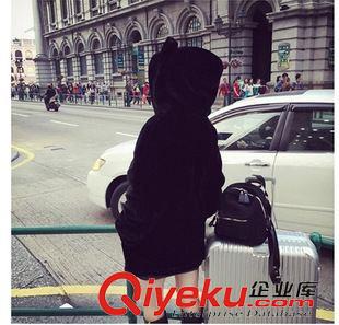 皮草/羽絨服 秋冬可愛曖曖仿皮草毛毛絨熊耳朵中長款外套加厚連帽大衣