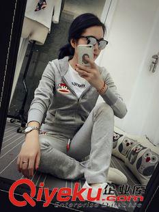 套裝 現貨 USA猴 天鵝絨套裝 女  藏青 灰 2色 質量超贊原始圖片3