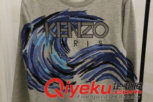 Kenzo 2015秋冬 毛圈 字母刺繡海浪印花 拉鏈衛(wèi)衣 可情侶