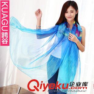 仿真絲系列 KB046 跨谷 秋冬新款 炫彩樹葉gd仿真絲圍巾女士超大絲巾批發