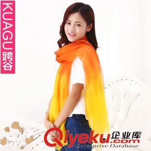 仿真絲系列 KB036廠家直銷 2015新款 涂鴉豎紋女士絲巾超長仿真絲圍巾批發(fā)原始圖片3
