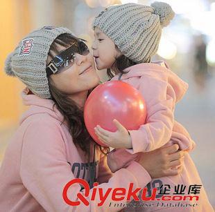 兒童帽子 KC122 廠家直銷秋冬款兒童帽子 貼標毛線帽 男童女童寶寶帽親子帽原始圖片2