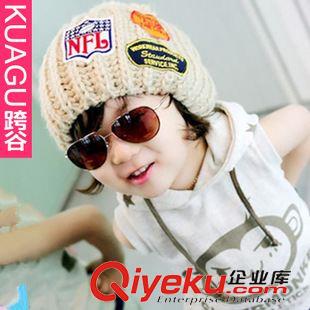 兒童帽子 KC122 廠家直銷秋冬款兒童帽子 貼標毛線帽 男童女童寶寶帽親子帽原始圖片3