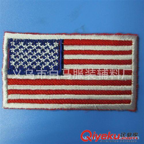 刺繡布標 【廠家直銷】 美國旗布貼 刺繡背膠布貼 電腦刺繡輔料批發(fā)、訂做原始圖片2