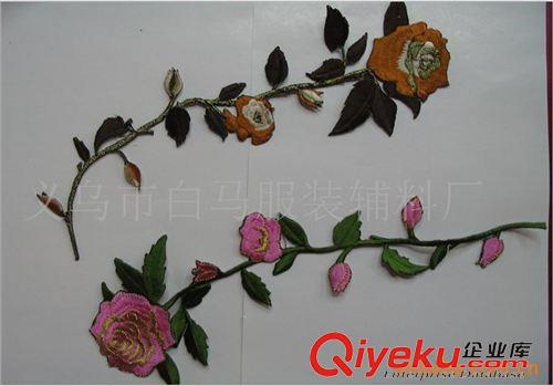 刺繡花邊 【VIP批發(fā)】 長條藤花 繡花布貼 可提供來樣定做原始圖片3
