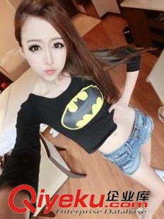 ★2015.4月春夏裝新品（一） 2015夏新款韓版性感緊身修身長(zhǎng)袖上衣 短款露腰露臍T恤3413原始圖片2