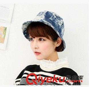 韓國漁夫帽/盆帽 潮人春夏季男女原創個性字母刺繡圓點條紋雙面印花漁夫帽盆帽帽子
