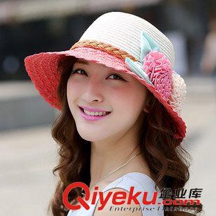 韓國漁夫帽/盆帽 韓版女士夏天帽子可折疊遮陽帽防紫外線太陽帽沙灘帽大沿防曬草帽原始圖片2