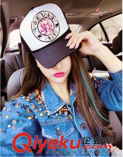 網(wǎng)帽/卡車帽 {dj2}定制可愛卡通粉紅豹閃閃水鉆網(wǎng)帽鴨舌棒球貨車帽子春夏天女潮原始圖片2