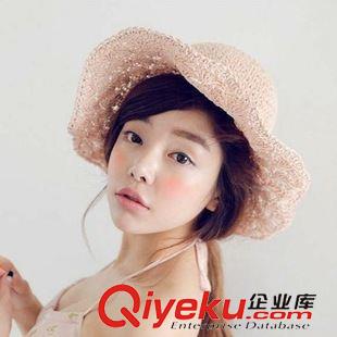 大沿帽/遮陽帽 韓國可折疊女士帽子防曬草帽拉菲草大沿帽遮陽帽沙灘帽度假出游