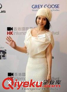 針織帽/毛線帽/護(hù)耳帽 范冰冰同款馬海毛花朵毛線帽秋冬女款韓版青青秀網(wǎng)眼針織帽雙層原始圖片2