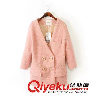 風(fēng)衣、大衣 歐美風(fēng) 2014秋裝新款女裝純色寬松翻領(lǐng)針織大衣開(kāi)衫外套批發(fā)5673