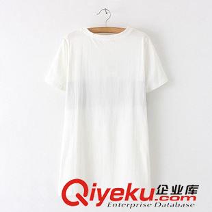 t恤 $ZP6 歐美風(fēng) 長款拼色字母大版圓領(lǐng)套頭T恤批發(fā) X9723原始圖片3