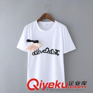 t恤 $ZO2 歐美風(fēng) 韓版可拆卸蝴蝶結(jié)短袖T恤批發(fā) X9660