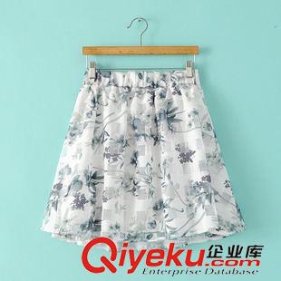 短裙、短褲、半身裙 $S 新款小格子碎花半身裙歐根紗半裙批發 1625原始圖片3
