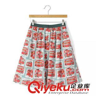 短裙、短褲、半身裙 #F 歐美風 棉麻小汽車巴士松緊腰半身裙有口袋批發 1617原始圖片2