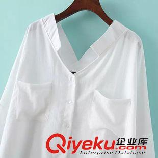 8月9號更新 $ZS 歐美風 方領雙口袋前短后長白襯衫批發(fā) 2309