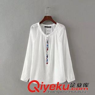 8月9號更新 $ZH3 歐美風 刺繡裝飾圓領套頭長袖襯衫批發(fā) 2279