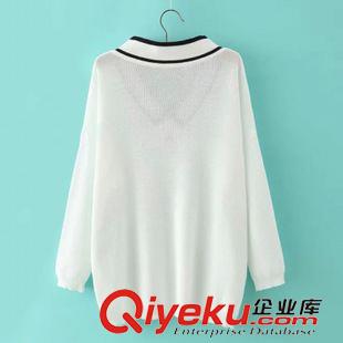 8月9號更新 #S2  歐美風(fēng) 海軍條紋v領(lǐng)七分袖針織衫批發(fā) 2322