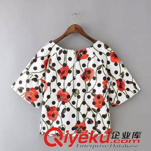 7月05號更新 #L1 歐美風 秋款波點花朵上衣批發 1848原始圖片2