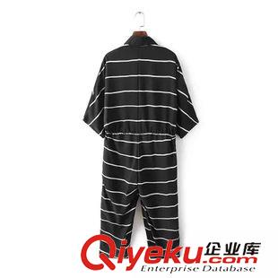 5月10號更新 #ZE3 歐美條紋印花顯瘦連體褲闊腿褲長褲批發(fā) 1043原始圖片2