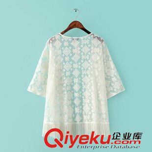 4月26號更新 #L 歐美風(fēng) 刺繡網(wǎng)紗和服式七分袖開衫批發(fā) X9845