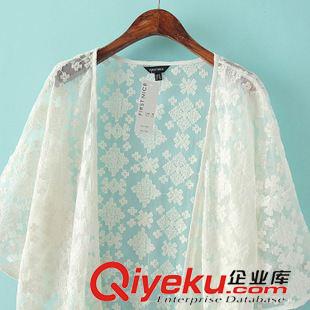 4月26號更新 #L 歐美風(fēng) 刺繡網(wǎng)紗和服式七分袖開衫批發(fā) X9845