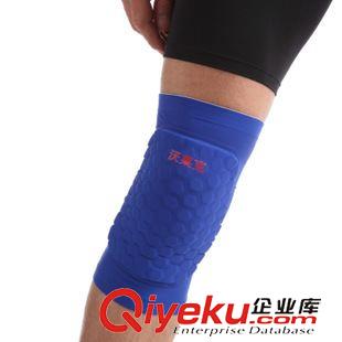 大腿小腿腳踝及足部護具 蜂窩藍球護膝專業(yè)體育運動護膝 超彈萊卡吸濕排汗護膝護腿工廠原始圖片3