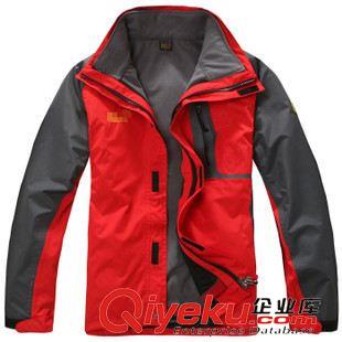 男款 廠家光板定制logo沖鋒衣 男 兩件套 抓絨可拆內膽 登山服戶外服