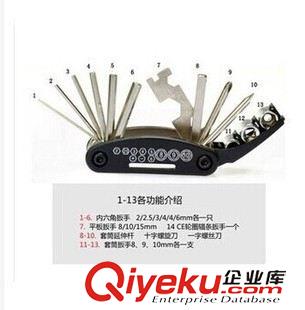 修車工具 15合一多功能自行車組合修車維修工具 內六角安裝工具山地車配件原始圖片2