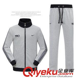 2015秋冬新品 2015秋冬新款T90運動休閑套裝男純棉立領大碼時尚衛(wèi)衣褲廠家直銷