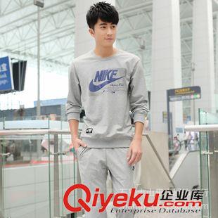 休閑套裝(針織) 廠家直銷秋冬爆款運動休閑套裝男式純棉大碼長袖T恤長褲衛(wèi)衣套裝原始圖片3